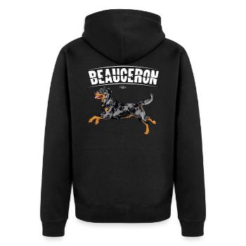 beauceron - Unisex Premium Bio Zip Hoodie - Schwarz - Hinten - Nico (187cm)