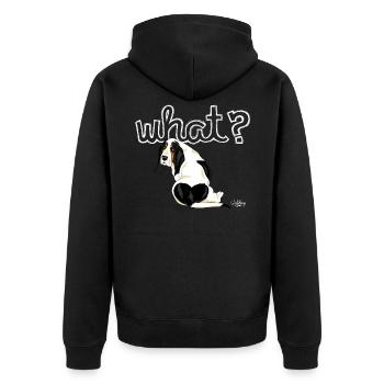 bassewhat - Unisex Premium Organic Zip Hoodie - black - Back - Nico (187cm)