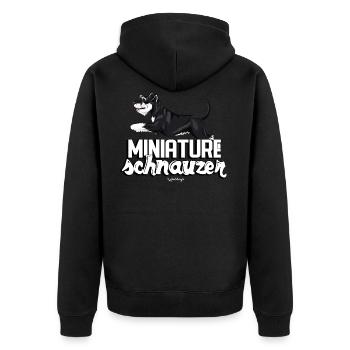 miniatureschnauzer4 - Unisex Premium Bio Zip Hoodie - Schwarz - Hinten - Nico (187cm)