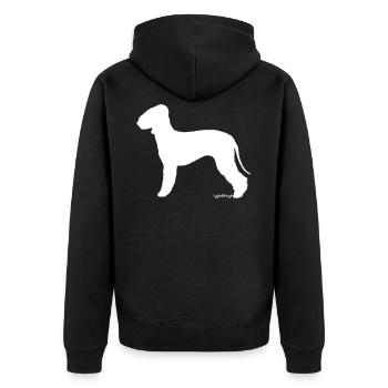 Bedlington - Unisex Premium Organic Zip Hoodie - black - Back - Nico (187cm)