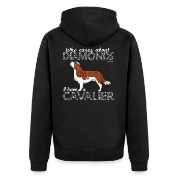 Unbekümmerte Diamanten 2 - Unisex Premium Bio Zip Hoodie - Schwarz - Hinten - Nico (187cm)