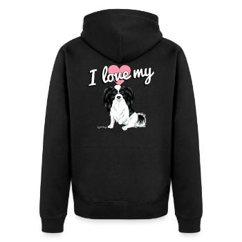 phalelove2 - Unisex Premium Organic Zip Hoodie - black - Back - Nico (187cm)