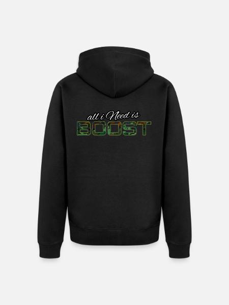 All i Need is boost - Unisex Premium Organic Zip Hoodie - black