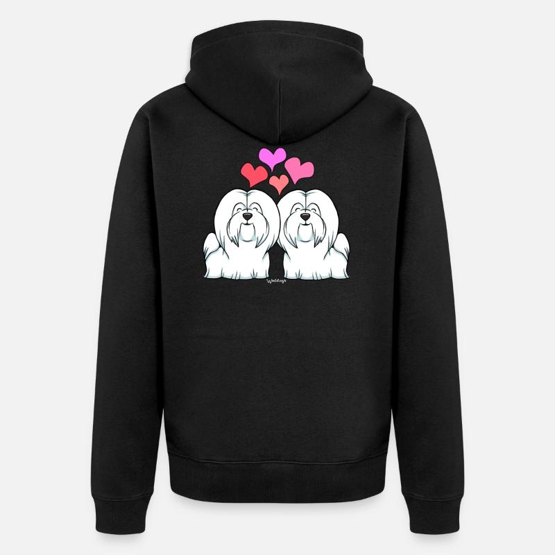 Coton De Tuléar Amour - Veste à capuche bio Premium Unisexe - noir