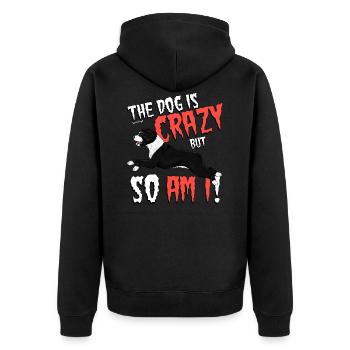 Spanischer Wasserhund verrückt 5 - Unisex Premium Bio Zip Hoodie - Schwarz - Hinten - Nico (187cm)