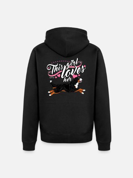 Bernese Berner Girl - Unisex Premium Organic Zip Hoodie - black