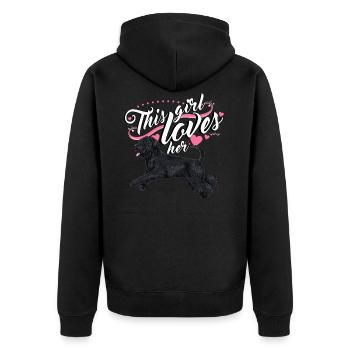 Bouvier Girl - Unisex Premium Organic Zip Hoodie - black - Back - Nico (187cm)