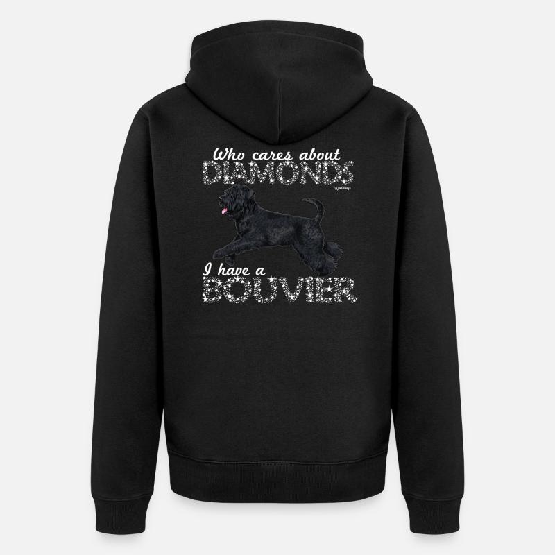 Bouvier Diamonds 2 - Unisex Premium Bio Zip Hoodie - Schwarz