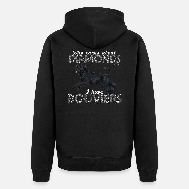 Bouvier Diamonds - Unisex Premium Bio Zip Hoodie - Schwarz