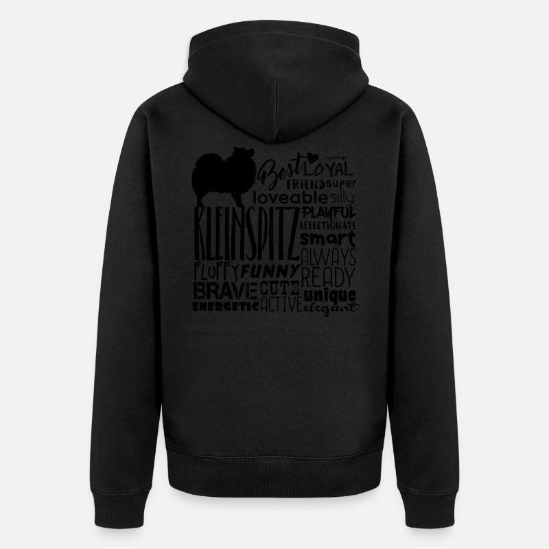 Kleinspitz Words - Unisex Premium Organic Zip Hoodie - black