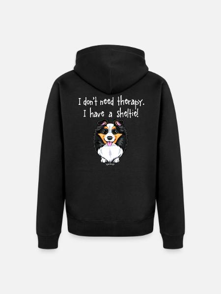Sheltie Hundetherapie - Unisex Premium Bio Zip Hoodie - Schwarz