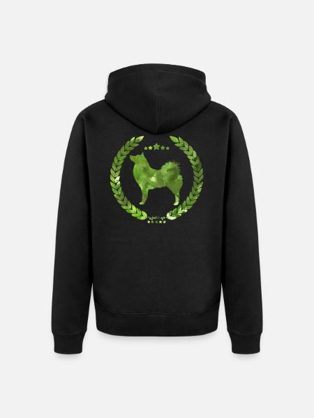 Spitz finlandais vert d'armée - Veste à capuche bio Premium Unisexe - noir