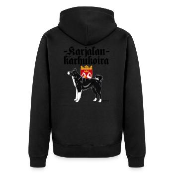 Karelian Bear Dog 03 - Unisex Premium Organic Zip Hoodie - black - Back - Nico (187cm)
