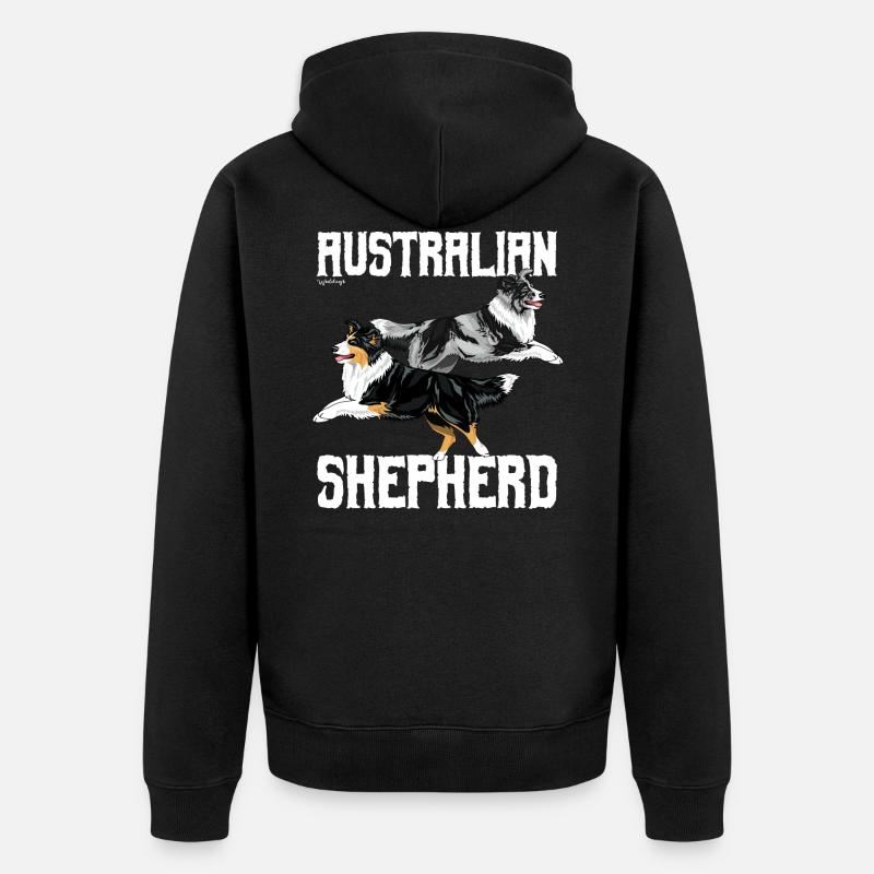 Aussie Double - Unisex Premium Bio Zip Hoodie - Schwarz