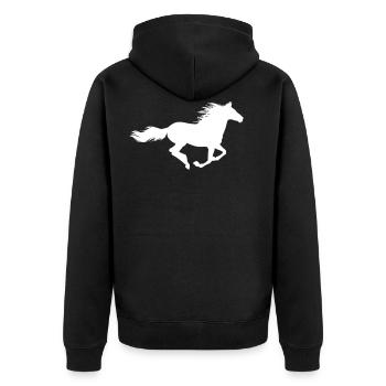 Running horse - Veste à capuche bio Premium Unisexe - noir - Dos - Nico (187cm)
