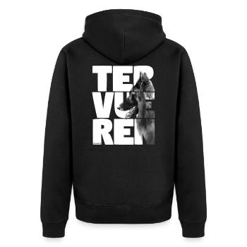 NASSU Tervueren 02 - Unisex Premium Organic Zip Hoodie - black - Back - Nico (187cm)