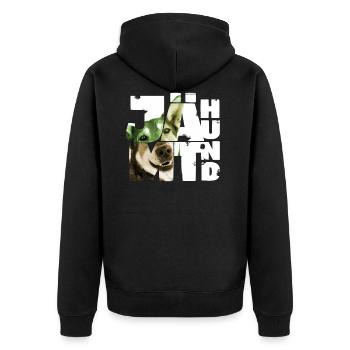 NASSU Jämthund 03 - Unisex Premium Organic Zip Hoodie - black - Back - Nico (187cm)