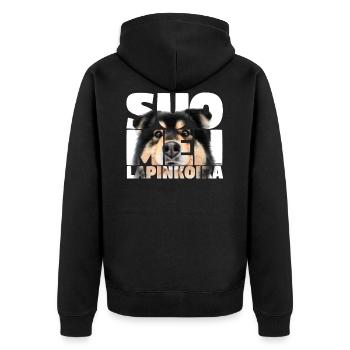 NASSU Lappari 004 - Unisex Premium Bio Zip Hoodie - Schwarz - Hinten - Nico (187cm)