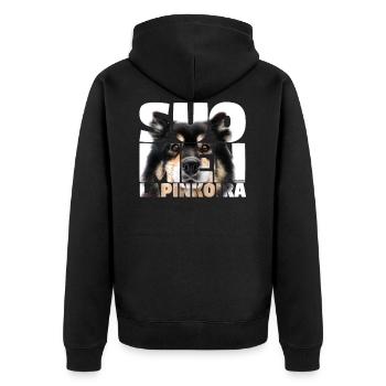 NASSU Lappari 002 - Unisex Premium Bio Zip Hoodie - Schwarz - Hinten - Nico (187cm)