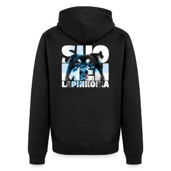 NASSU Lappari 021 - Unisex Premium Bio Zip Hoodie - Schwarz - Hinten - Nico (187cm)