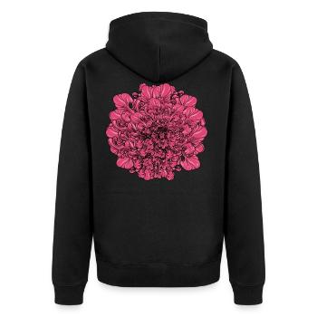 Fleur rose - Veste à capuche bio Premium Unisexe - noir - Dos - Nico (187cm)