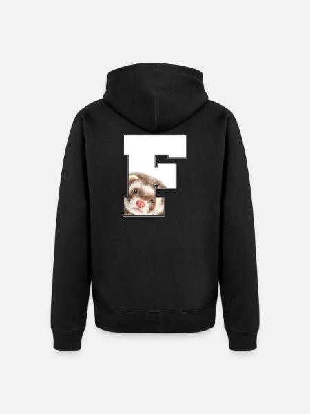 F Frettchen - Unisex Premium Bio Zip Hoodie - Schwarz