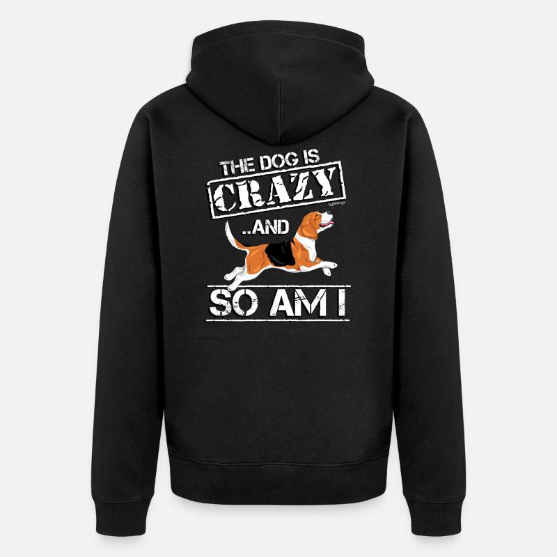 Beagle Crazy - Veste à capuche bio Premium Unisexe - noir