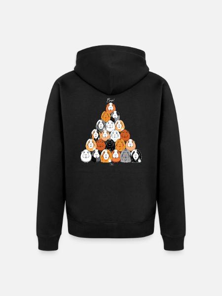 Meerschweinchenpyramide II - Unisex Premium Bio Zip Hoodie - Schwarz