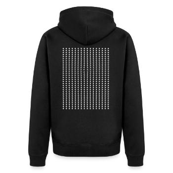 Zum Herz - Unisex Premium Bio Zip Hoodie - Schwarz - Hinten - Nico (187cm)