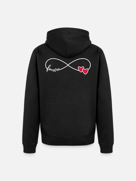 Infinity symbol Friendship symbol Love - Unisex Premium Organic Zip Hoodie - black