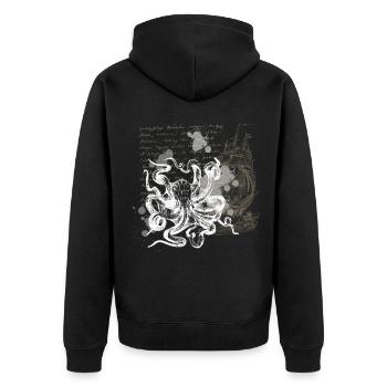 Pieuvre de conception nautique Vintage Steampunk - Veste à capuche bio Premium Unisexe - noir - Dos - Nico (187cm)