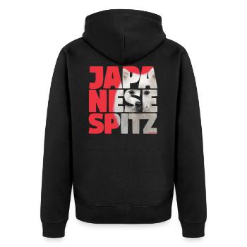 Japanese Spitz NASSU II - Unisex Premium Organic Zip Hoodie - black - Back - Nico (187cm)