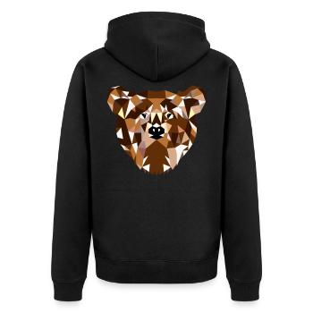 Bärchen Grizzlybär Geschenkidee - Unisex Premium Bio Zip Hoodie - Schwarz - Hinten - Nico (187cm)