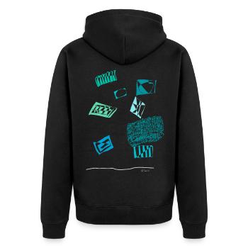 Design abstrait Télévision dans des boîtes à scintillement - Veste à capuche bio Premium Unisexe - noir - Dos - Nico (187cm)