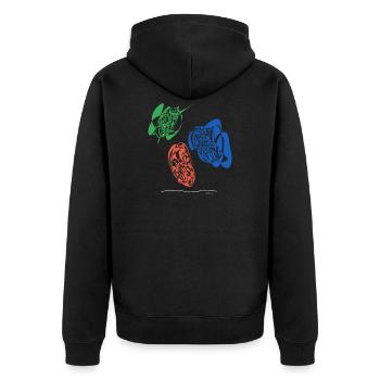 Abstract design Nacho dips - Unisex Premium Bio Zip Hoodie - Schwarz - Hinten - Nico (187cm)