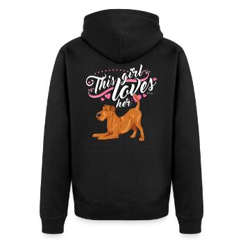 Irski Girl II - Unisex Premium Organic Zip Hoodie - black - Back - Nico (187cm)