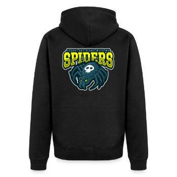Sorry Spiderplans - Unisex Premium Organic Zip Hoodie - black - Back - Nico (187cm)