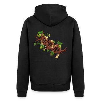 Craft Bier DNA Hopfen Malz für Hobbybrauer - Unisex Premium Bio Zip Hoodie - Schwarz - Hinten - Nico (187cm)