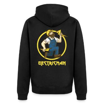 Électricien superhero électricité profession de cadeau de foudre - Veste à capuche bio Premium Unisexe - noir - Dos - Nico (187cm)