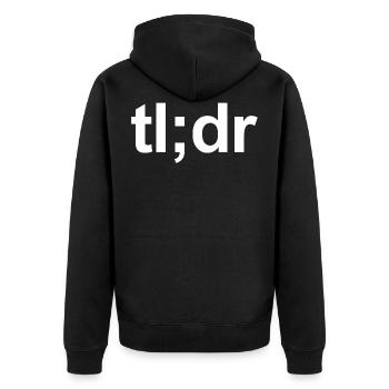 tl; dr - Unisex Premium Organic Zip Hoodie - black - Back - Nico (187cm)