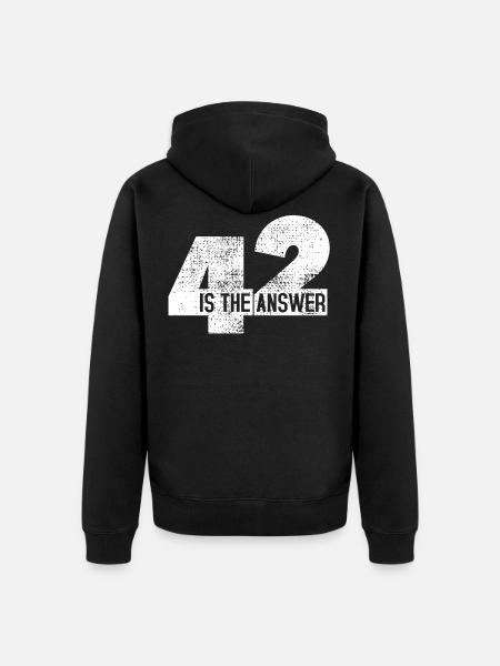 La réponse est 42 - Veste à capuche bio Premium Unisexe - noir