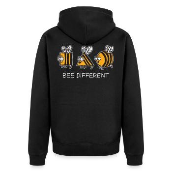 Bienen Seltsam Anders Unterscheidlich - Unisex Premium Bio Zip Hoodie - Schwarz - Hinten - Nico (187cm)