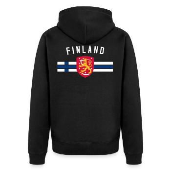 Finlande - Veste à capuche bio Premium Unisexe - noir - Dos - Nico (187cm)