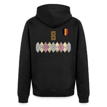 Maillot rétro belge - Veste à capuche bio Premium Unisexe - noir - Dos - Nico (187cm)
