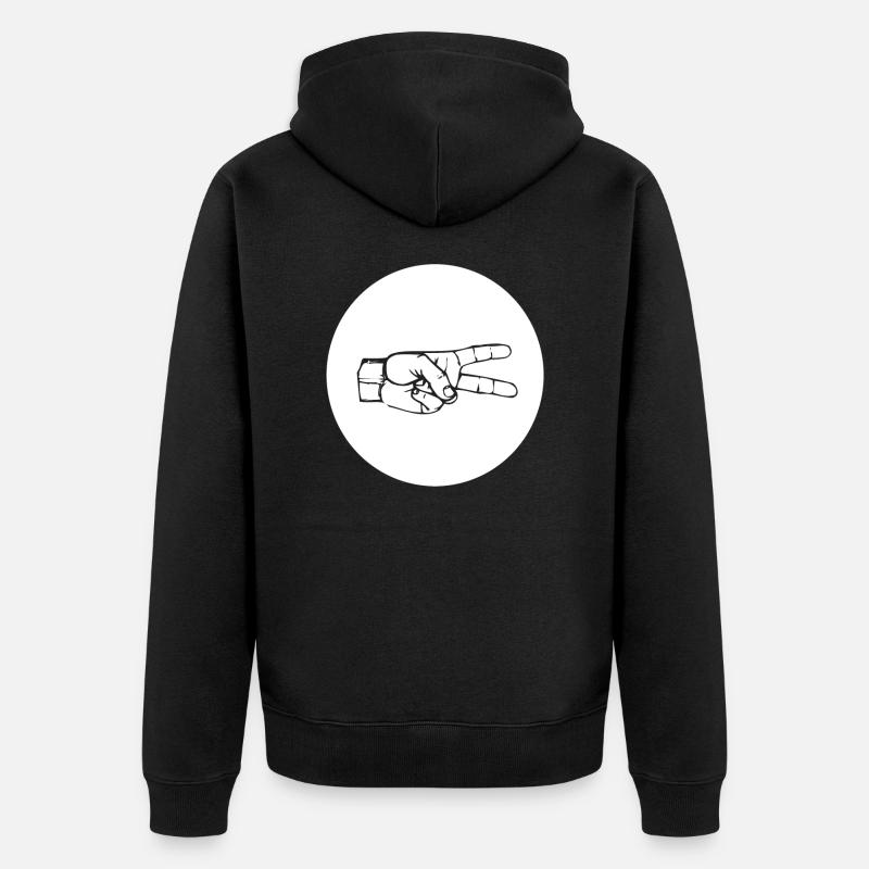 SCISSORS (w) - Unisex Premium Organic Zip Hoodie - black