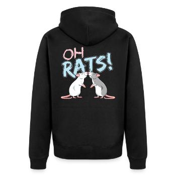 Oh Rats! - Unisex Premium Organic Zip Hoodie - black - Back - Nico (187cm)