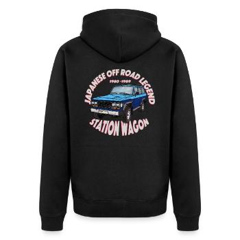 Station wagon blue / blue - Unisex Premium Organic Zip Hoodie - black - Back - Nico (187cm)