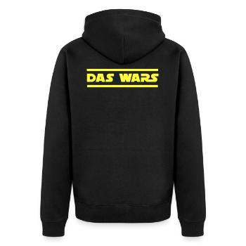 Das wars! Hochzeit Bachelor Junggesellenabschied - Unisex Premium Bio Zip Hoodie - Schwarz - Hinten - Nico (187cm)