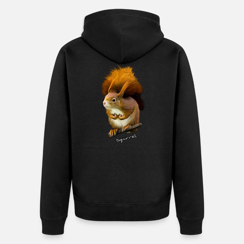 Eichhörnchen, Squirrel , süsses Eichhörnchen - Unisex Premium Bio Zip Hoodie - Schwarz