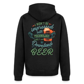 Lustiges Bier Männer Bierfest Grillparty Geschenk - Unisex Premium Bio Zip Hoodie - Schwarz - Hinten - Nico (187cm)